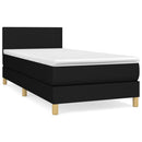 vidaXL fekete szövet rugós ágy matraccal 90x190 cm