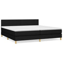 vidaXL fekete szövet rugós ágy matraccal 200 x 200 cm