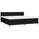 vidaXL fekete szövet rugós ágy matraccal 200 x 200 cm