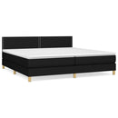 vidaXL fekete szövet rugós ágy matraccal 200 x 200 cm