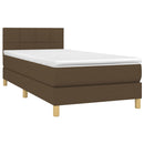 vidaXL sötétbarna szövet rugós ágy matraccal 100 x 200 cm