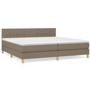 vidaXL tópszínű szövet rugós ágy matraccal 200 x 200 cm