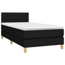 vidaXL fekete szövet rugós ágy matraccal 100 x 200 cm