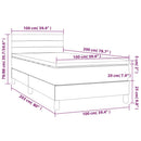 vidaXL fekete szövet rugós ágy matraccal 100 x 200 cm