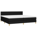 vidaXL fekete szövet rugós ágy matraccal 200 x 200 cm