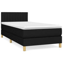 vidaXL fekete szövet rugós ágy matraccal 90x200 cm