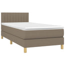 vidaXL tópszínű szövet rugós ágy matraccal 100 x 200 cm
