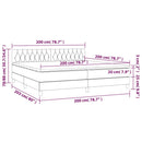 vidaXL sötétszürke szövet rugós ágy matraccal 200 x 200 cm