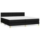 vidaXL fekete szövet rugós ágy matraccal 200 x 200 cm