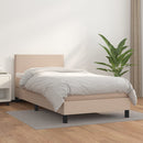 vidaXL cappuccino színű műbőr rugós ágy matraccal 80 x 200 cm