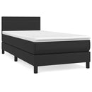 vidaXL fekete műbőr rugós ágy matraccal 90x190 cm