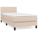 vidaXL cappuccino színű műbőr rugós ágy matraccal 90 x 190 cm
