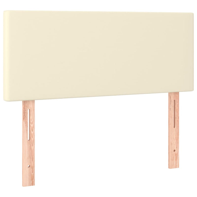 vidaXL krémszínű műbőr rugós ágy matraccal 90 x 200 cm