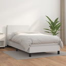 vidaXL fehér műbőr rugós ágy matraccal 100 x 200 cm