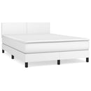 vidaXL fehér műbőr rugós ágy matraccal 140x190 cm