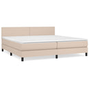 vidaXL cappuccino színű műbőr rugós ágy matraccal 200 x 200 cm