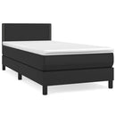 vidaXL fekete műbőr rugós ágy matraccal 80 x 200 cm