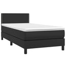 vidaXL fekete műbőr rugós ágy matraccal 90x190 cm