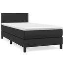 vidaXL fekete műbőr rugós ágy matraccal 100 x 200 cm