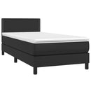 vidaXL fekete műbőr rugós ágy matraccal 100 x 200 cm