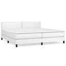 vidaXL fehér műbőr rugós ágy matraccal 200 x 200 cm