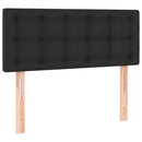vidaXL fekete műbőr rugós ágy matraccal 90x190 cm