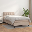 vidaXL cappuccino színű műbőr rugós ágy matraccal 90 x 190 cm