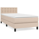vidaXL cappuccino színű műbőr rugós ágy matraccal 100 x 200 cm