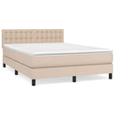 vidaXL cappuccino színű műbőr rugós ágy matraccal 140 x 190 cm