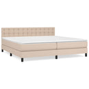 vidaXL cappuccino színű műbőr rugós ágy matraccal 200 x 200 cm