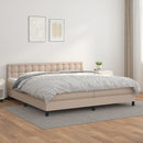 vidaXL cappuccino színű műbőr rugós ágy matraccal 200 x 200 cm