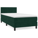 vidaXL sötétzöld bársony rugós ágy matraccal 80 x 200 cm