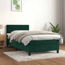 vidaXL sötétzöld bársony rugós ágy matraccal 80 x 200 cm