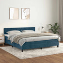 vidaXL sötétkék bársony rugós ágy matraccal 160x200 cm