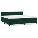 vidaXL sötétzöld bársony rugós ágy matraccal 200x200 cm