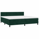 vidaXL sötétzöld bársony rugós ágy matraccal 200x200 cm