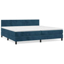 vidaXL sötétkék bársony rugós ágy matraccal 200x200 cm