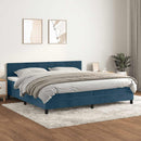 vidaXL sötétkék bársony rugós ágy matraccal 200x200 cm
