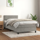 vidaXL világosszürke bársony rugós ágy matraccal 80 x 200 cm