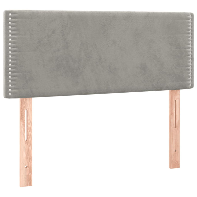 vidaXL világosszürke bársony rugós ágy matraccal 100 x 200 cm