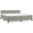 vidaXL világosszürke bársony rugós ágy matraccal 200x200 cm