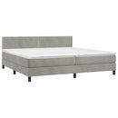 vidaXL világosszürke bársony rugós ágy matraccal 200x200 cm