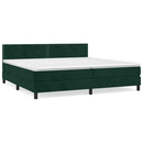 vidaXL sötétzöld bársony rugós ágy matraccal 200x200 cm