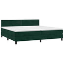 vidaXL sötétzöld bársony rugós ágy matraccal 200x200 cm