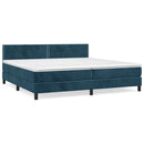 vidaXL sötétkék bársony rugós ágy matraccal 200x200 cm