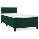 vidaXL sötétzöld bársony rugós ágy matraccal 80 x 200 cm