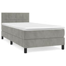 vidaXL világosszürke bársony rugós ágy matraccal 90x190 cm