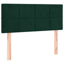 vidaXL sötétzöld bársony rugós ágy matraccal 90 x 200 cm