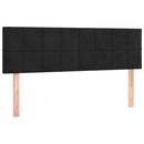 vidaXL fekete bársony rugós ágy matraccal 140 x 190 cm