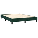 vidaXL sötétzöld bársony rugós ágy matraccal 140x190 cm